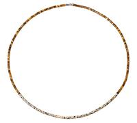 Wizock Spiritual Tiger's Eye/Dalmatian Jasper Beaded Necklace Protection Wealth Boho Flat Heishi Bead Long Necklaces for Women and Men