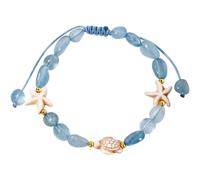 Wizock Spiritual Tumbled Stones Beaded Bracelets Turtle Starfish Boho Bracelets for Women Handmade Vacation Beach Jewelry (Aquamarine)
