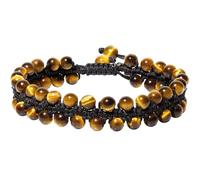 Wizock Spiritual Yellow Tiger Eye Stone Friendship Bracelets Adjustable Handmade Beaded Bracelets for Women Trendy Wealth Good Luck Jewelry