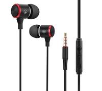 Wizoowip Bass-enhanced Wired Headphone High-fidelity Noise Canceling In-ear Earphone 3.5mm Plug Stable Transmission Headset with Mic Bass Dual Driver for Black