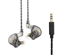 Wizoowip Bass-enhanced Wired Headphones for Clear Sound Delivery In-ear with Hifi Noise-cancelling Microphone 3.5mm Mobile Phones Computers Grey With Mic