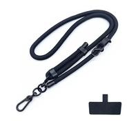 Wizoowip Cell Phone Lanyard Patch Adjustable Crossbody Phone Straps 10mm Mobile Phone Patch Tether Tab Nylon Outdoor Neck Phone Strap Cellphone Accessories Black