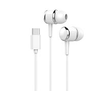 Wizoowip Comfortable Durable Earphones Type-c Wired Earphones with Mic Hifi Sound Quality In-ear Headphones for Music Calls White