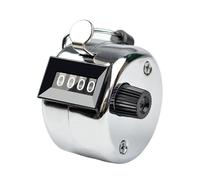 Wizoowip Counting Tool Compact Hand Counter Metal Tally Clicker with 4 Digit Display Size Portable Mechanical for Sports Silver