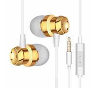 Wizoowip Dirt-resistant Wired Headphones Wear-resistant Universal In-ear with Hifi Sound Surround Bass Built-in Noise-cancelling Microphone Platinum