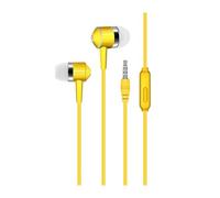 Wizoowip Hifi Earphones In-ear Earphone In-ear Wired Earphone with Microphone Surround Bass Sound Comfortable Headset for Music Calls Yellow