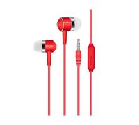 Wizoowip Hifi Earphones In-ear Earphone In-ear Wired Earphone with Microphone Surround Bass Sound Comfortable Headset for Music Calls Red