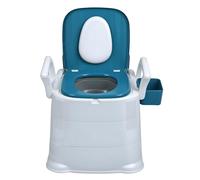 Wizoowip Portable Toilets for Adults, Bedside Commode for Elderly and Disabled, Toilet Chair Seat with Detachable Armrest, Mobile Portable Toilet, Camping Adult Potty Chair Blue