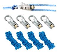 Wizoowip Rope Roller Cam Lock Tensioner, Cord And Rope Tightening Tool, Cable Puller Tool with Accessory Cord, Carry Case Ropes Cam Knot Tying Tool for Outdoor, Camping & Boating (4Pack)