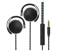 Wizoowip Secure Fit Earphones Noise Cancelling Earphones Wired Earphone 3.5mm Plug with Microphone Hifi Stereo Sound Sport Headset for Music Call Black