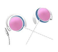 Wizoowip Secure Fit Earphones Noise Cancelling Earphones Wired Earphone 3.5mm Plug with Microphone Hifi Stereo Sound Sport Headset for Music Call Pink