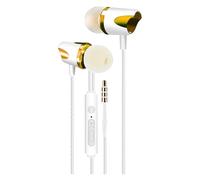 Wizoowip Waterproof Wired Headphones with Hifi Hd-compatible Speakers Fashion Electroplating In-ear Noise-cancelling Microphone Golden