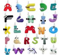 wiztex Alpha Bet Lore Keyring Set - Portable Learning Letters Alpha Bet Lore Plush - Colourful Cartoon Educational Keycahin Letters - Alpha Bet Letters Keychain Set (26 Pieces), Multicoloured