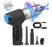 Wizvox Portable Vacuum, Blow,Suck,Pump 3 in 1 Best Mini Vacuum Light And Portable Keyboard Cleaner, Can Clean Keyboards,Sofas,Carpets,Black