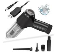 Wizvox Portable Vacuum, Blow,Suck,Pump 3 in 1 Vacuum Cleaner For Car High Security Mini Vacuum For Car, Can Clean Keyboards,Sofas,Carpets,Black