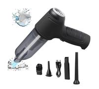 Wizvox Rechargeable Mini Vacuum, Blow,Suck,Pump 3 in 1 Powerful Car Vacuum Strong Cleaning Power Strong Car Vacuum Cleaner, For Car,Office And Home Cleaning,Black