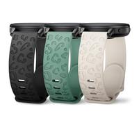 Wizvv 20 mm Leopard Engraved Bracelet - Compatible with Garmin Venu/SQ Series & Forerunner 245/55/645