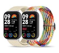 Wizvv Pack of 2 Braided Bracelet for Xiaomi Mi Band 9 Pro/8 Pro/Redmi Watch 5/Watch 4, Elastic Soft Nylon Watch Strap, Replacement Strap for Men and Women