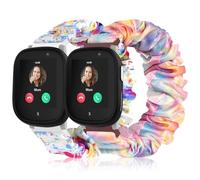 Wizvv Pack of 2 Children's Scrunchie Bracelets Compatible with Xplora X6, Comfortable, Breathable, Elastic Replacement Wristbands for Xplora X6 Play, for Girls and Boys, 125mm-190mm, Nylon