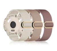 Wizvv Pack of 3 Wristbands Compatible with Garmin Venu 2S/Venu 3S/Vivoactive 4S/Vivomove 3S/Forerunner 255S/265S, 18 mm Elastic Band for Garmin Venu 4 41 mm Men and Women, Nylon