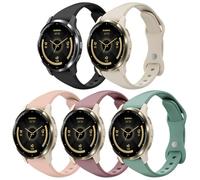 Wizvv Pack of 5 18 mm Slim Sports Wristbands Compatible with Garmin Venu 3S/Vivoactive 4S/Venu 2S/Venu 4 41 mm Wristband, Thin Soft Silicone Replacement Strap for Garmin Forerunner 255S/265S Women Men