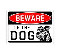 WIZYXQ Metal Sign - Schnauzer Beware of Dog - Funny Vintage Aluminum Sign - Warning Decor for Yard, Garden, Garage, Fence - 8x12 Inches