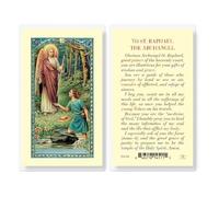 WJ Hirten Prayer to Saint Raphael The Archangel, Holy Cards