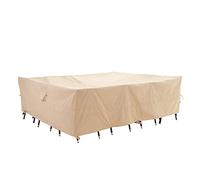 WJ-X3 Extra Large Patio Furniture Set Covers Waterproof, Outdoor Table Cover Heavy Duty, Lawn Dining Set Cover Anti-Fading, High Wind Resistant, Anti-UV, 180W x 96D x 36H Inches, Beige