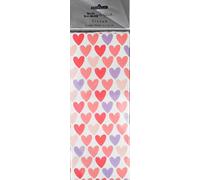 WJB Hearts Purple Pink Red Printed Tissue Paper x 4 Sheets 50 x 70 cm
