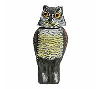 WJBABJ Realistic Bird Scarer Rotating Head Sound Owl Prowler Decoy Protection Repellent Pest Control Scarecrow Garden Yard