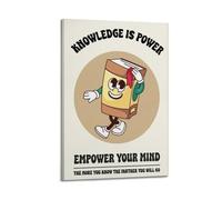 WJCSZS Knowledge Is Power,empower Your Mind Posters Premium Canvas Wall Art Stunning Landscape，Cityscape, And Classic Movie Modern Home Decor Art Prints For Living Room And Bed Room12x18inch(30x45cm)