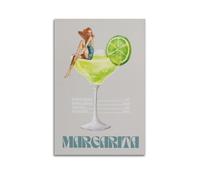 WJCSZS Margarita Cocktail Girl in Cup Bar Cart Art Print Posters Premium Canvas Wall Art Stunning Landscape，Cityscape, And Classic Movie Modern Home Decor Art Prints For Living Room And Bed Room24x36