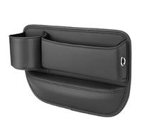 WJDMW Car Seat Gap Organiser for Land Rover Range Rover Sport Velar Evoque Discovery Defender, with Cup Holder & USB Hole, Leather Car Interior Accessories,Main Driver-B/Black