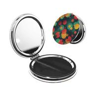 WJDWNDLZJ Abstract Round Pattern Print Travel Makeup Mirror, 1x/2x Magnification, Compact, Portable For Travel, Teen Girls & Bridesmaid Gifts.Round Shape