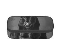 WJDWNDLZJ Black White Cow Face Print Large Capacity Multifunctional Pen Holder with Full-Page Printing, Durable Oxford Cloth Stationery Bag for Office, and Travel Essentials