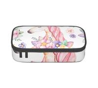 WJDWNDLZJ Flower and Unicorn Print Large Capacity Multifunctional Pen Holder with Full-Page Printing, Durable Oxford Cloth Stationery Bag for Office, and Travel Essentials