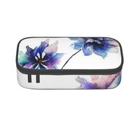 WJDWNDLZJ Flower Drawing Print Large Capacity Multifunctional Pen Holder with Full-Page Printing, Durable Oxford Cloth Stationery Bag for Office, and Travel Essentials