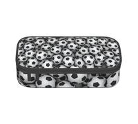 WJDWNDLZJ Football Pattern Print Large Capacity Multifunctional Pen Holder with Full-Page Printing, Durable Oxford Cloth Stationery Bag for Office, and Travel Essentials