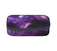 WJDWNDLZJ Galaxy Starry Space Purple Starry Print Large Capacity Multifunctional Pen Holder with Full-Page Printing, Durable Oxford Cloth Stationery Bag for Office, and Travel Essentials