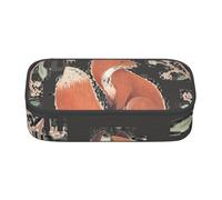 WJDWNDLZJ Hand Painted Fox Print Large Capacity Multifunctional Pen Holder with Full-Page Printing, Durable Oxford Cloth Stationery Bag for Office, and Travel Essentials