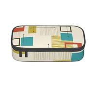 WJDWNDLZJ Mid Century Modern Print Large Capacity Multifunctional Pen Holder with Full-Page Printing, Durable Oxford Cloth Stationery Bag for Office, and Travel Essentials