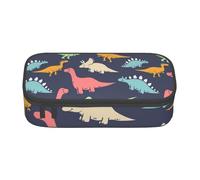 WJDWNDLZJ Monster Dinosaur Print Large Capacity Multifunctional Pen Holder with Full-Page Printing, Durable Oxford Cloth Stationery Bag for Office, and Travel Essentials