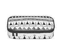 WJDWNDLZJ Native American Patterns Print Large Capacity Multifunctional Pen Holder with Full-Page Printing, Durable Oxford Cloth Stationery Bag for Office, and Travel Essentials