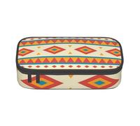 WJDWNDLZJ Native American Print Large Capacity Multifunctional Pen Holder with Full-Page Printing, Durable Oxford Cloth Stationery Bag for Office, and Travel Essentials