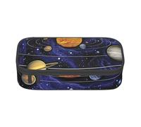 WJDWNDLZJ Solar System Print Large Capacity Multifunctional Pen Holder with Full-Page Printing, Durable Oxford Cloth Stationery Bag for Office, and Travel Essentials
