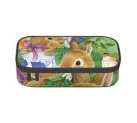 WJDWNDLZJ Spring Easter Daffodil Flower Print Large Capacity Multifunctional Pen Holder with Full-Page Printing, Durable Oxford Cloth Stationery Bag for Office, and Travel Essentials