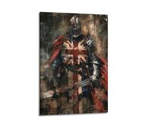 WJDYMX Christian Culture Vintage Oil Paintings Crusaders Decorative Painting Canvas Wall Posters And Modern Family Bedroom Decor 08x12inch(20x30cm)