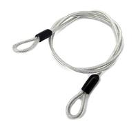 Wjelet 1.5 m x diameter 5 mm steel cable with eyelets, stainless steel loop cable, wire rope with eyelets, rust-proof coated, durable cable lock for theft protection, garden furniture, bicycle, patio