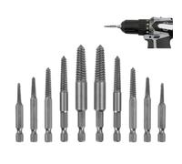 Wjelet 10Pcs Screw Extractor Drill Bit Set, 1/4 Inch Stud Extractor Stripped Drill Bit Screw Removal Tool, 5 Sizes for Broken/Rusty/Aged Stubborn Screws