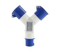 Wjelet 16A 2-Way Caravan Hook Up Cable Splitter, Electric Hook Up Adapter, Waterproof IP44 Plug, Industrial Socket, Power Main Lead Converter for Camping, Motorhomes, Tents